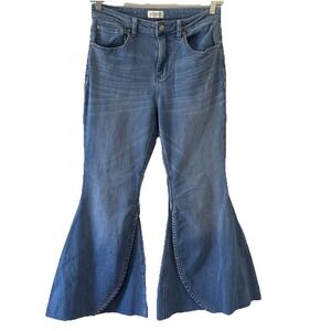Shyanne Tulip Raw Hem Super Flare Jeans Light Wash Western 31‎ X 29 *ALTERED*
